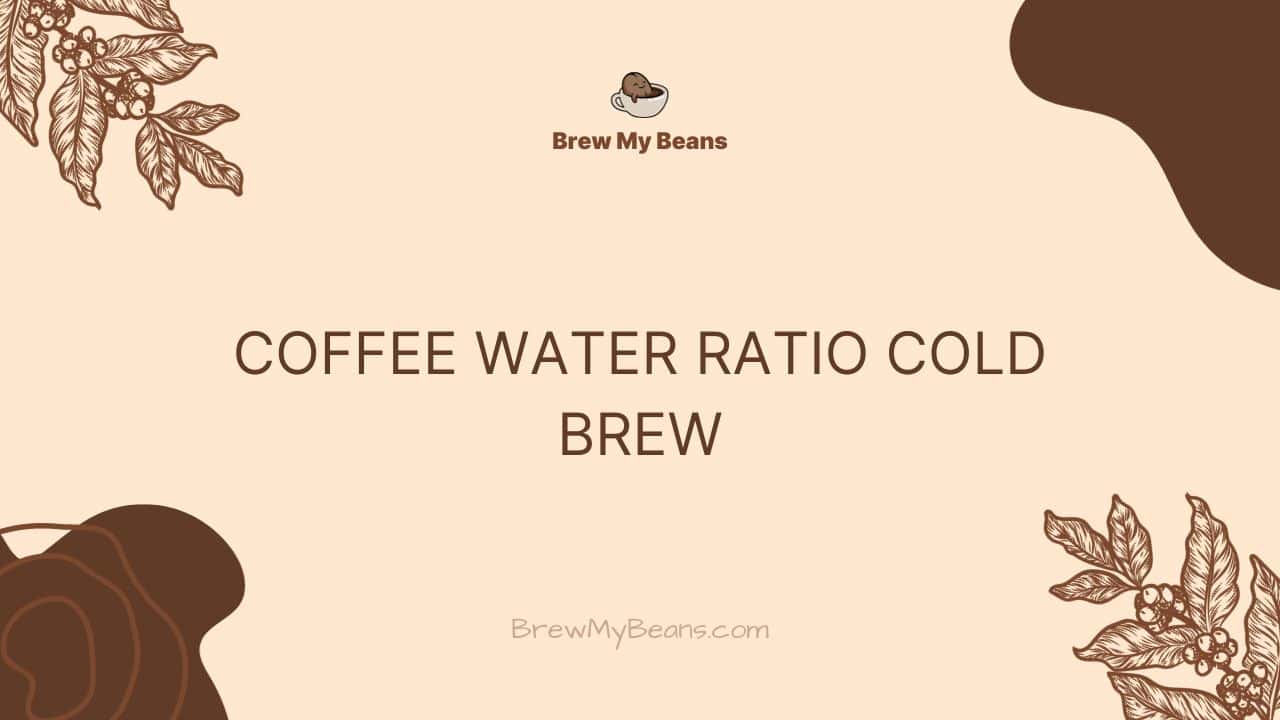 Coffee Water Ratio Cold Brew